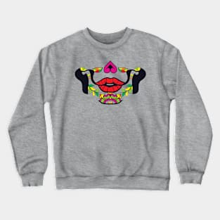 Day of the Dead mask (red lips) Crewneck Sweatshirt